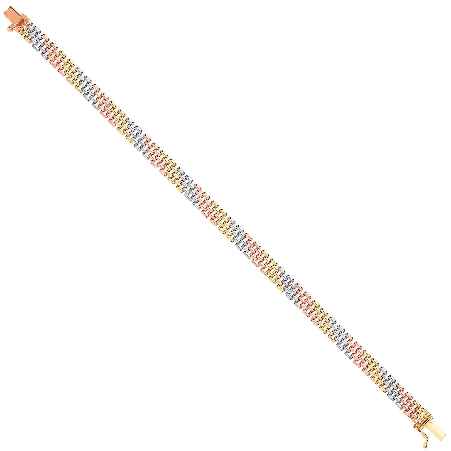 Y, White & Rose Gold Panther Link Ladies Bracelet