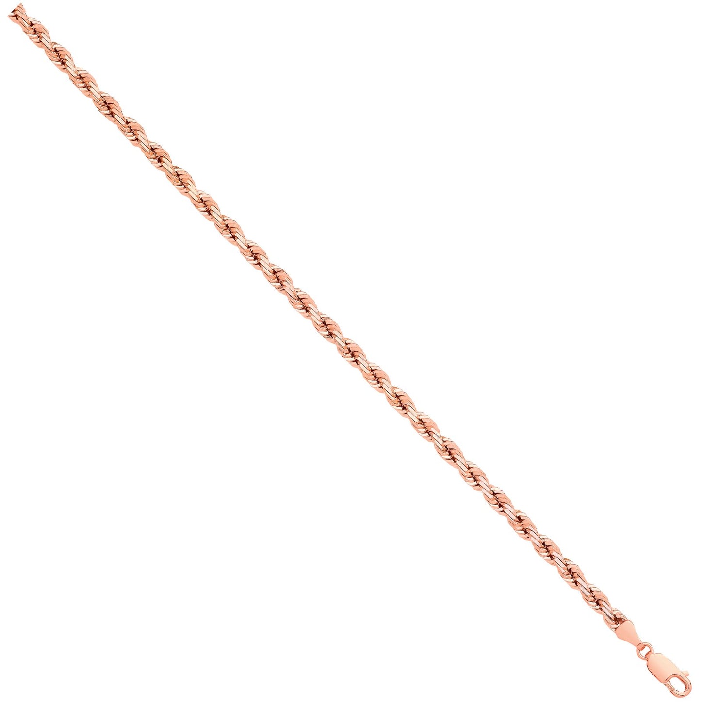 Rose Gold Solid D/c 4.2mm Rope Chain