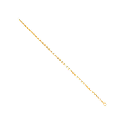 14ct Yellow Gold Hollow Round D/c Belcher 3.3mm Chain