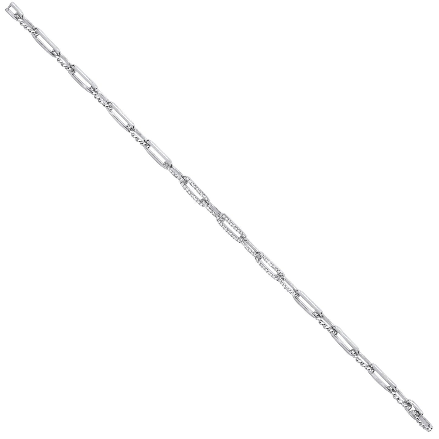 9ct White Gold 0.42ct Curb Bracelet