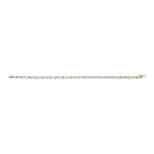 18ct Yellow Gold 3.00ct Diamond Tennis Bracelet