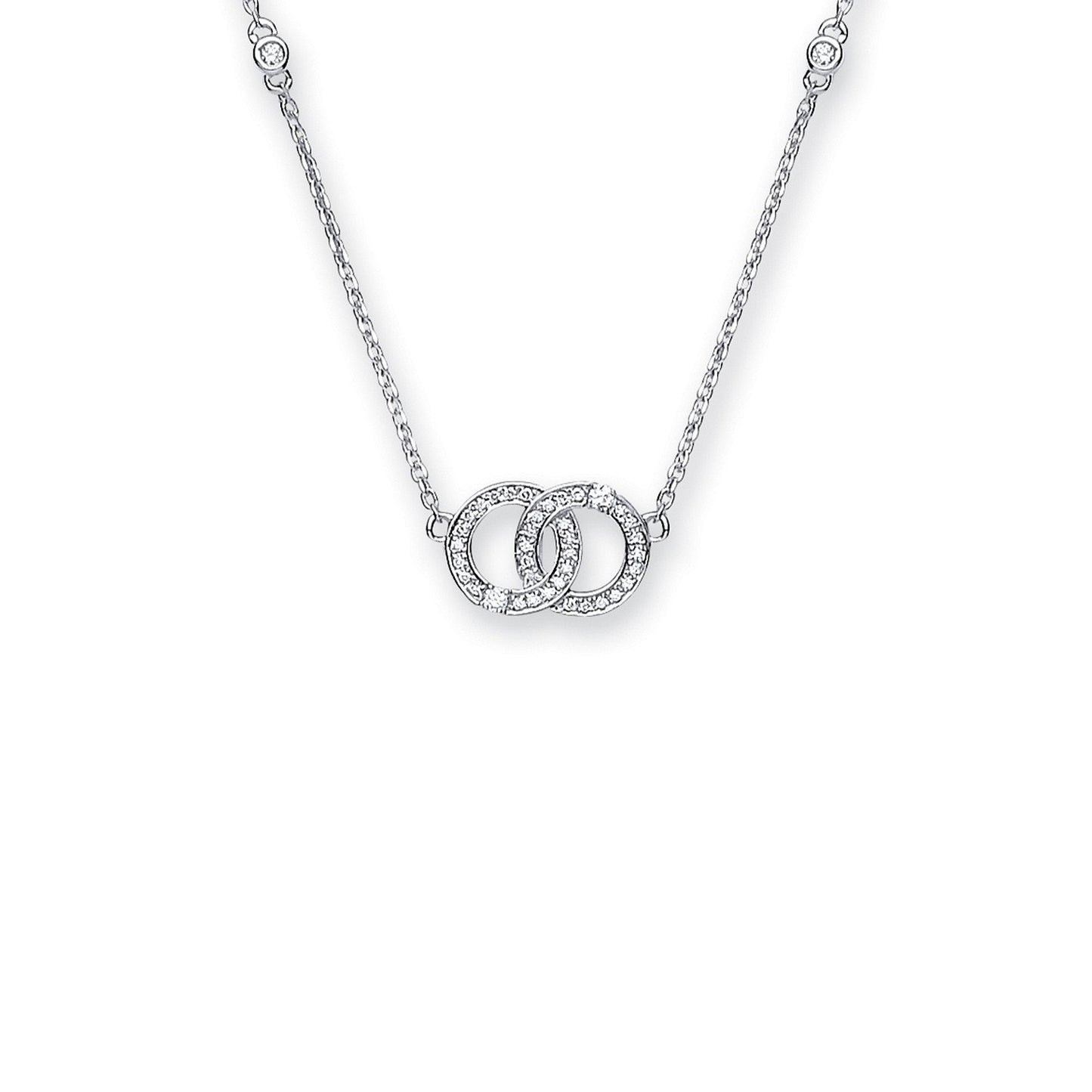 9ct White Gold 0.34ct Diamond Necklace (17in/43cm) Chain