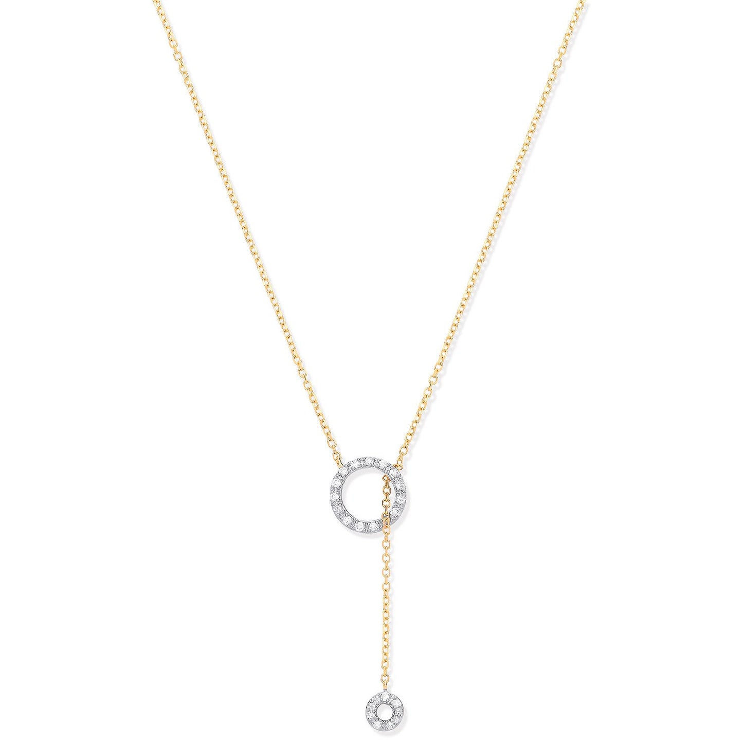 9ct Yellow Gold 0.09ctw Tassel Through Circle Of Life Pendant (18in/45cm) Chain