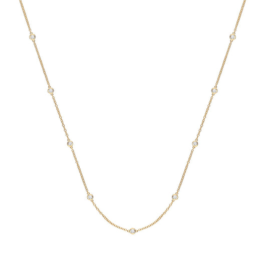 9ct Yellow Gold 0.50ct Rubover Diamond Chain (18in/45cm)