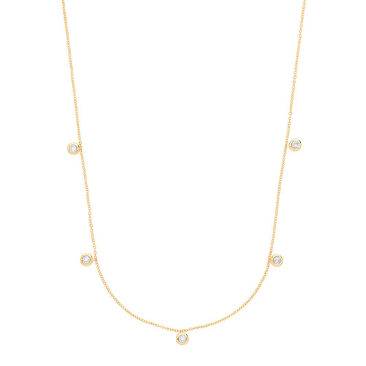 9ct Yellow Gold Rub-over 0.25ctw Diamond (18in/45cm) Chain