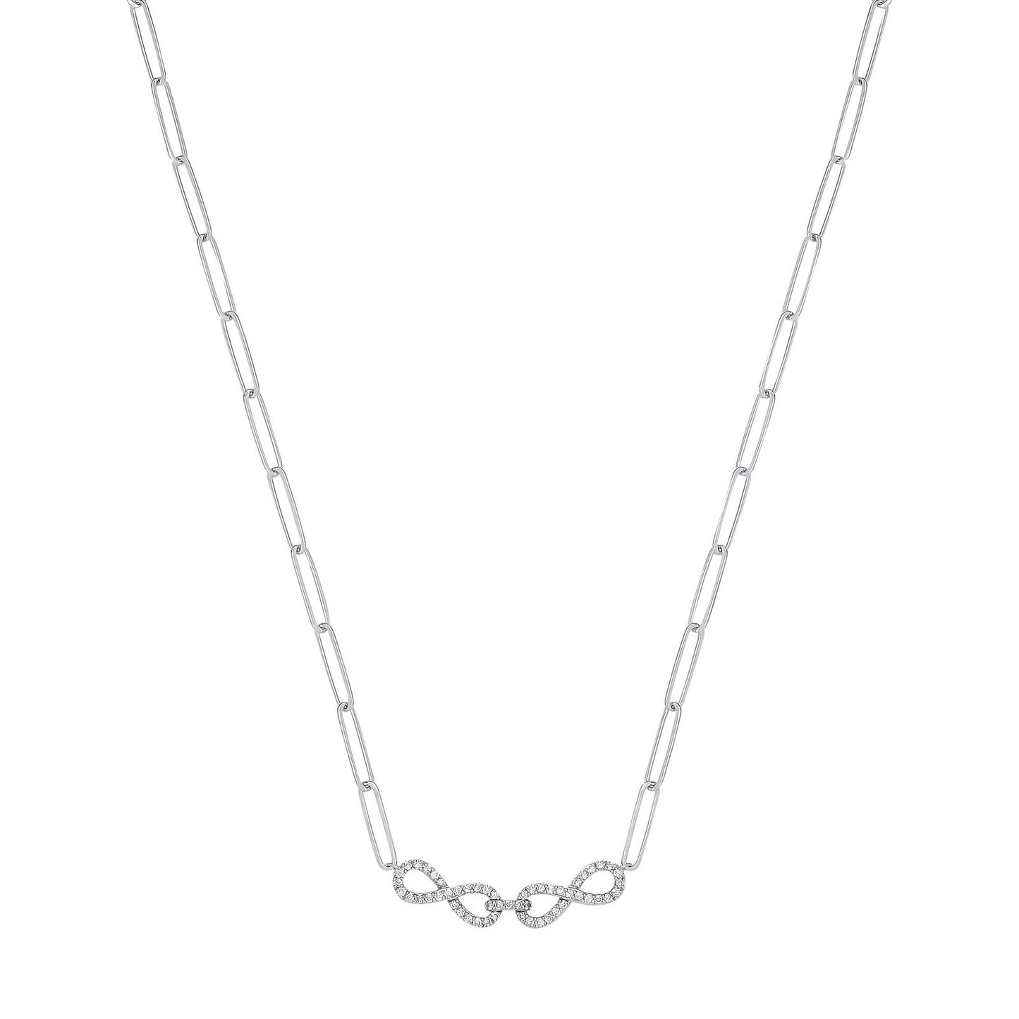 9ct White Gold 0.24ctw (chain 17")