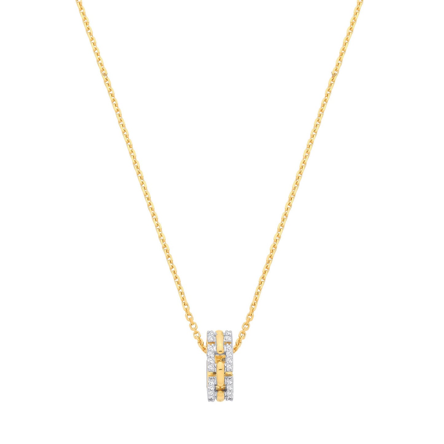 9ct Yellow Gold 0.20ctw Circle Necklace