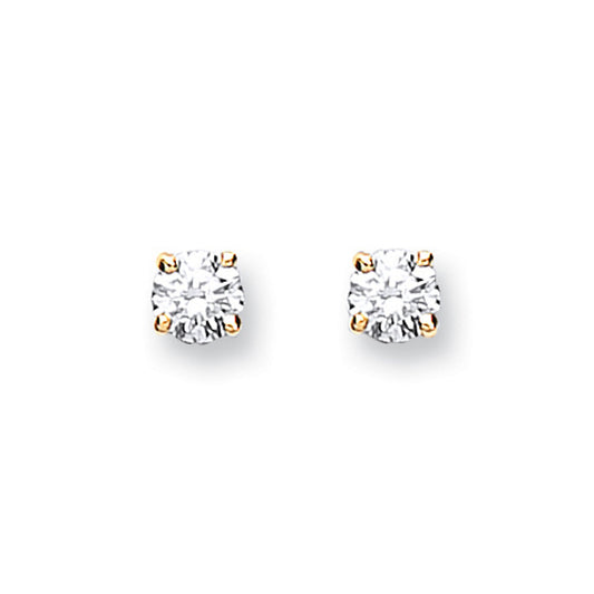 9ct Yellow Gold 0.20ct Claw Set Diamond Stud Earrings