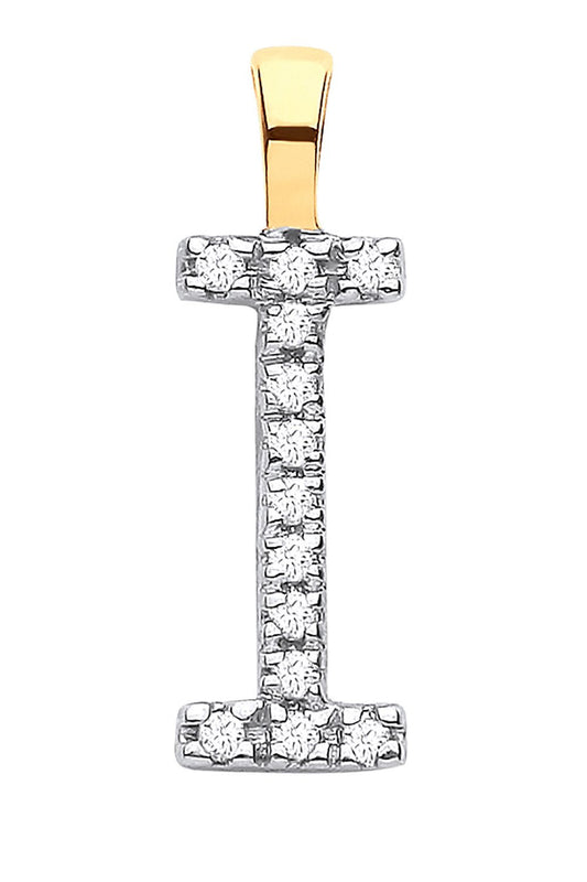 9ct Yellow Gold 0.05ct Diamond I Initial