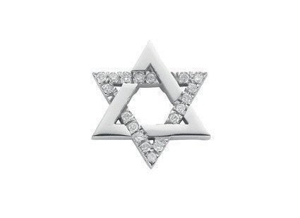 9ct White Gold 0.10ct Diamond Star Of David Pendant