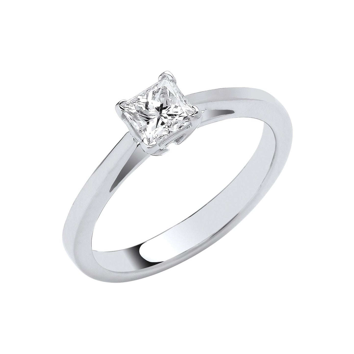 Platinum 0.50ct G/h-si Princess Cut Diamond Engagement Ring