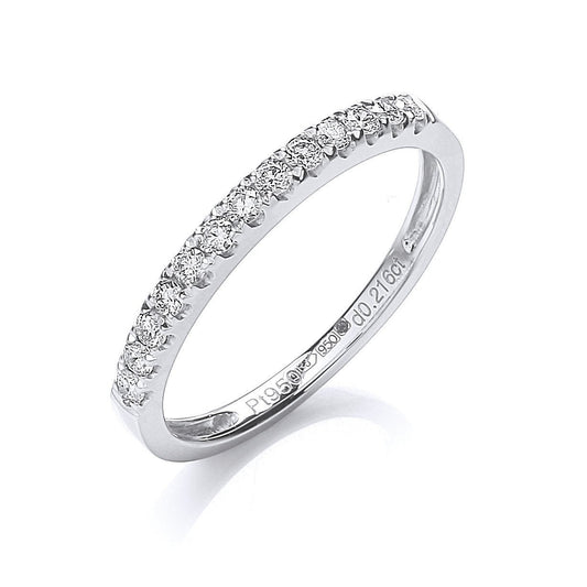 Platinum 0.20ct G/h-si Half Eternity Diamond Ring