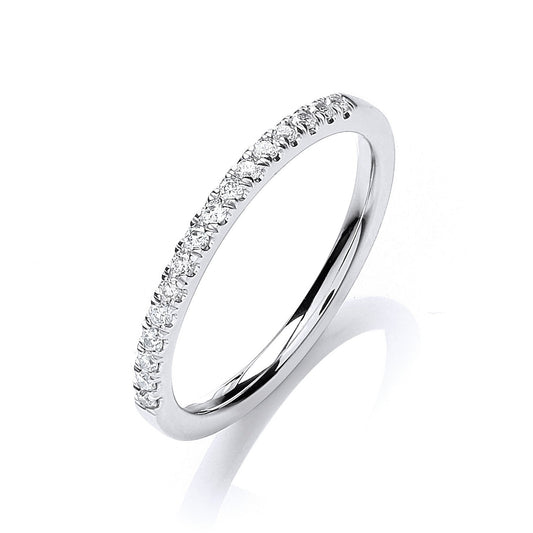18ct White Gold Half Et Diamond 0.16ct Ring - No Certificate