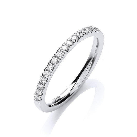 18ct White Gold Half Et 0.20ct Ring - No Certificate