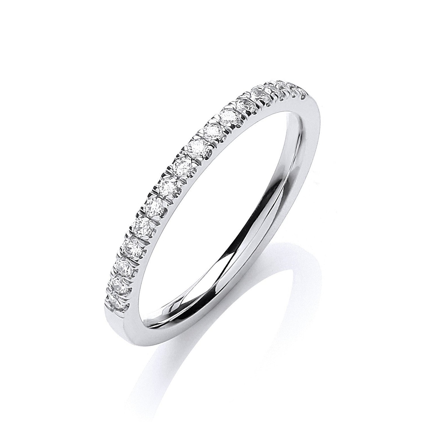 18ct White Gold Half Et 0.20ct Ring - No Certificate
