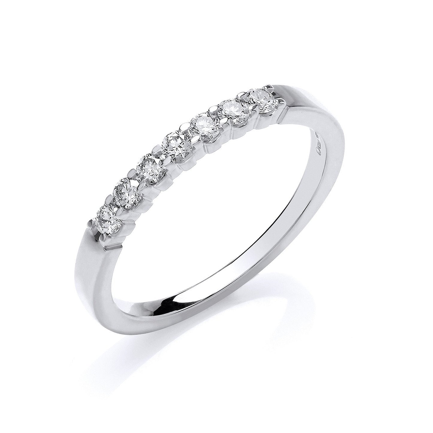 9ct White Gold D0.25ct Diamond Half Et Ring