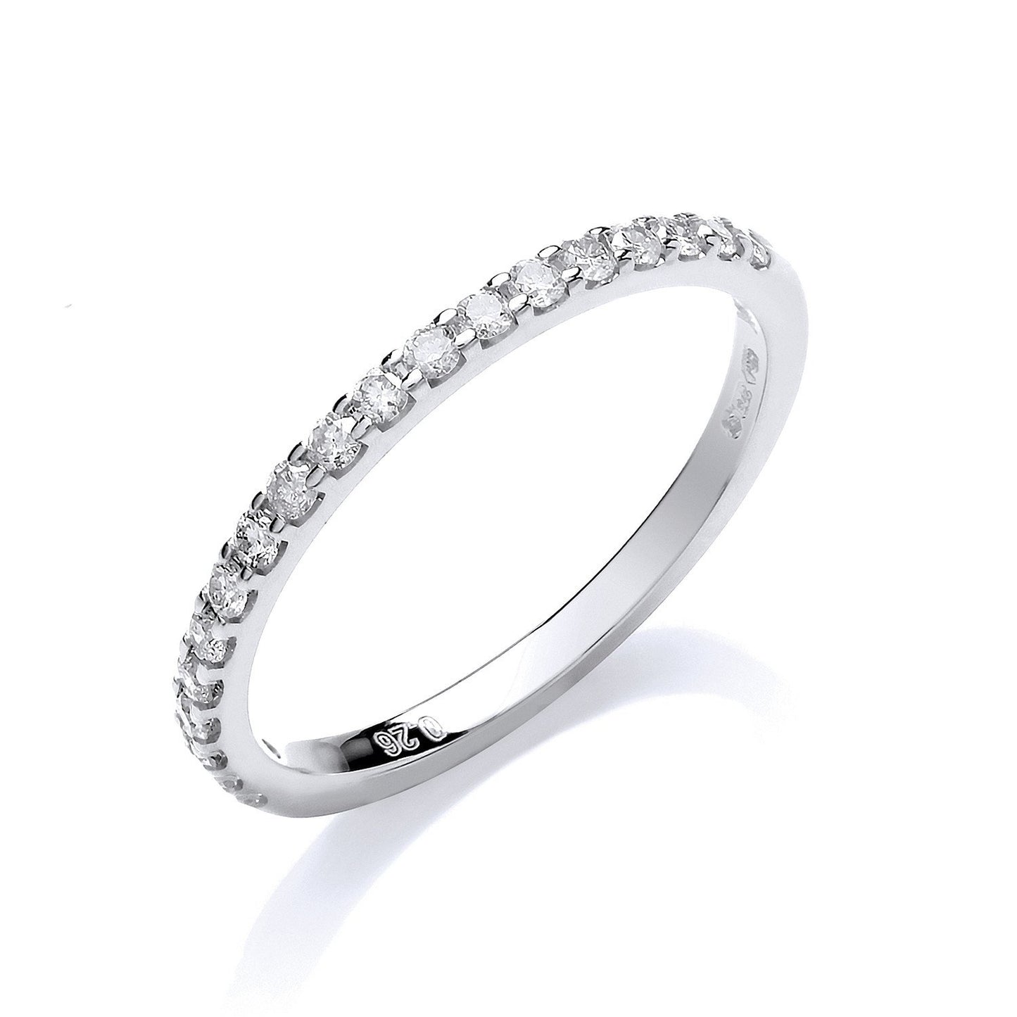 9ct White Gold 0.27ct 50% Set Diamond Half Et Ring