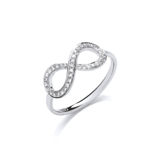 9ct White Gold 0.13ct Infinity Dress Ring