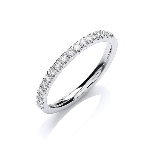 Platinum 0.30ctw Gh/si Half Eternity Diamond Ring