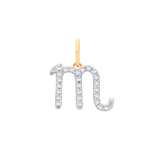 9ct Yellow Gold Scorpio Zodiac 0.15ct Pendant