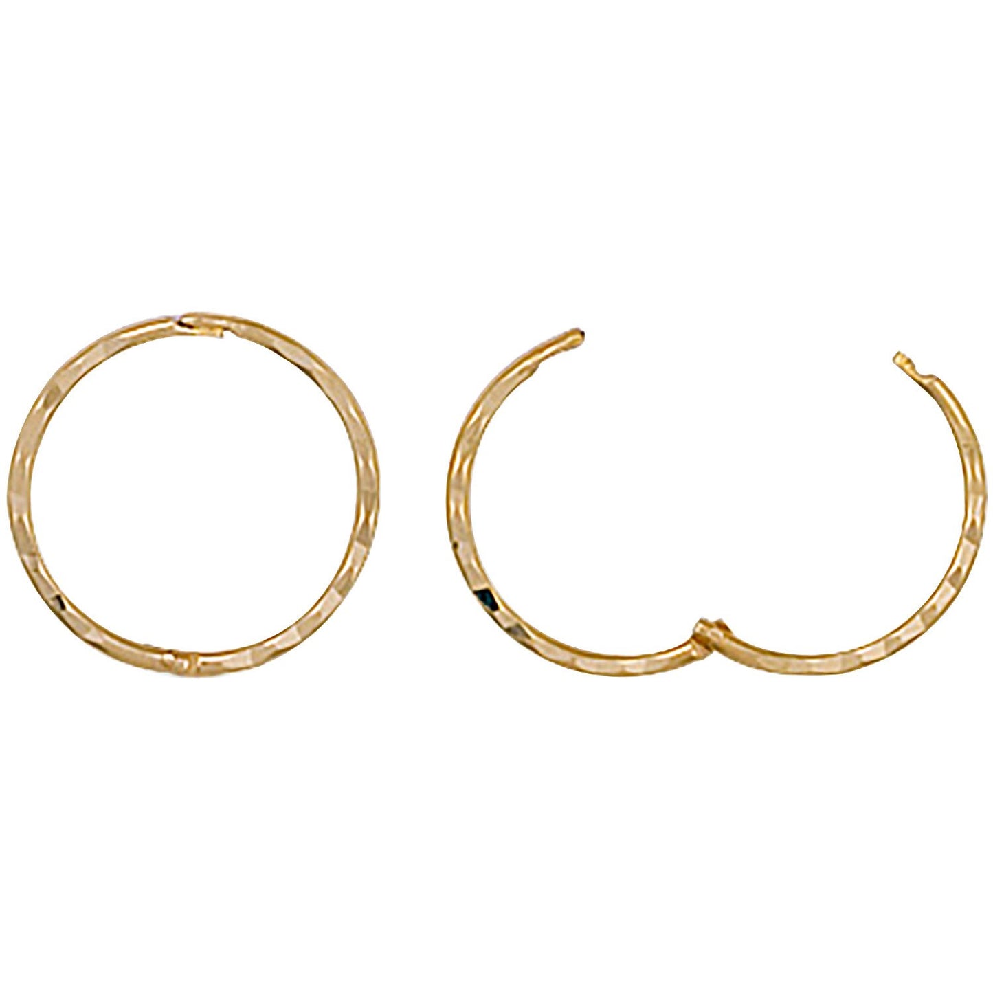 9ct Yellow Gold 12mm D/c Hinged Sleepers