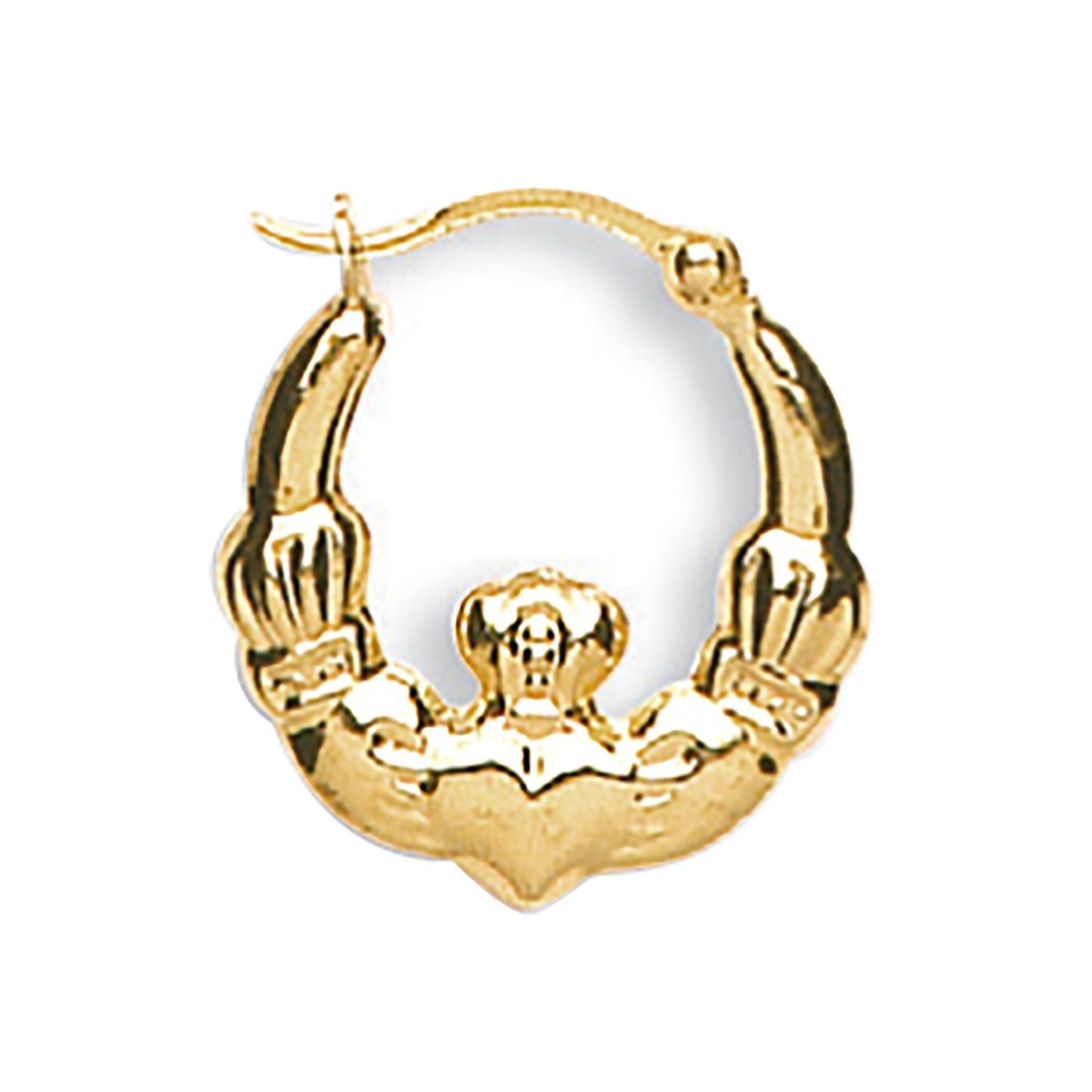 Yellow Gold Claddagh Creoles