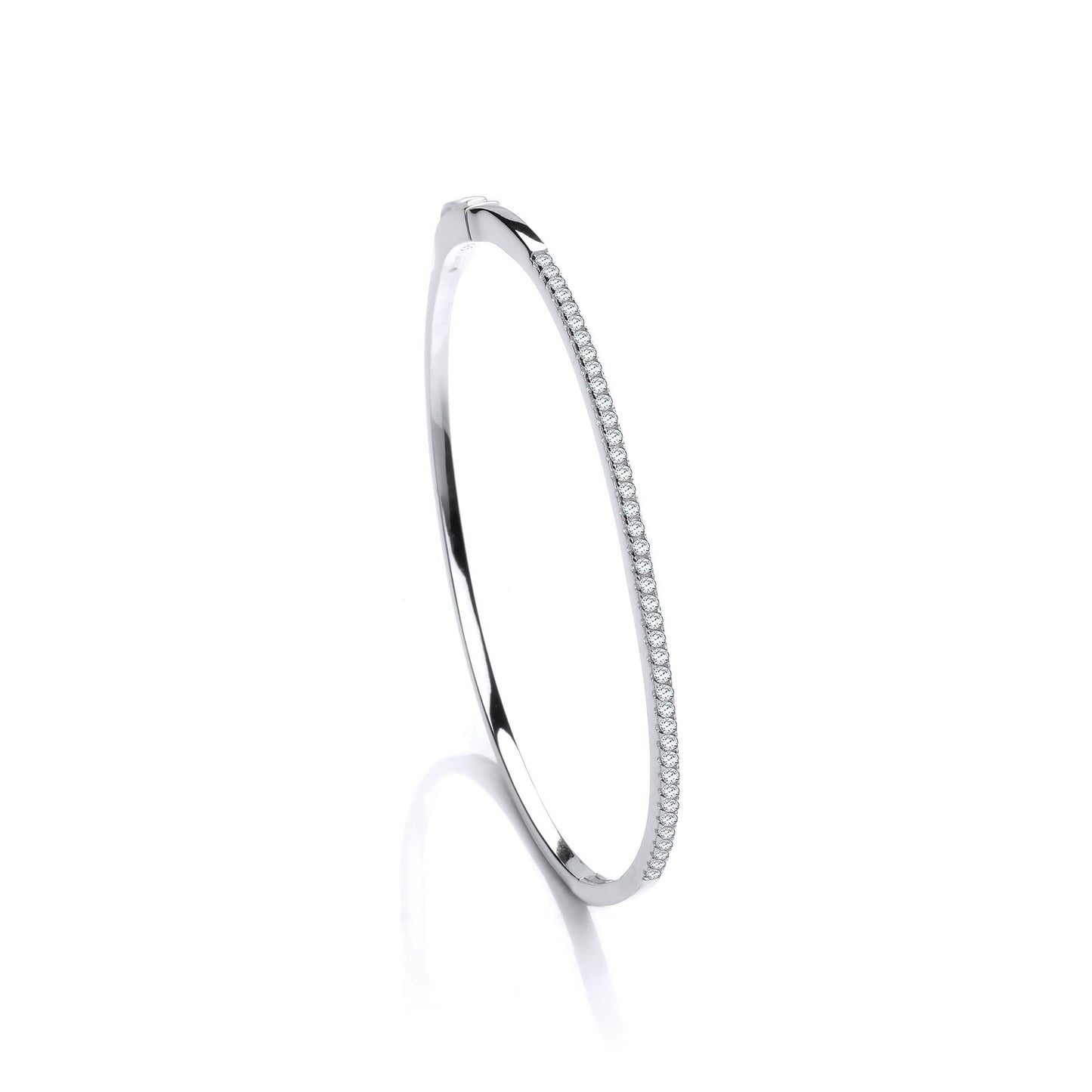 Silver Cubic Zirconia J-jaz Bangle