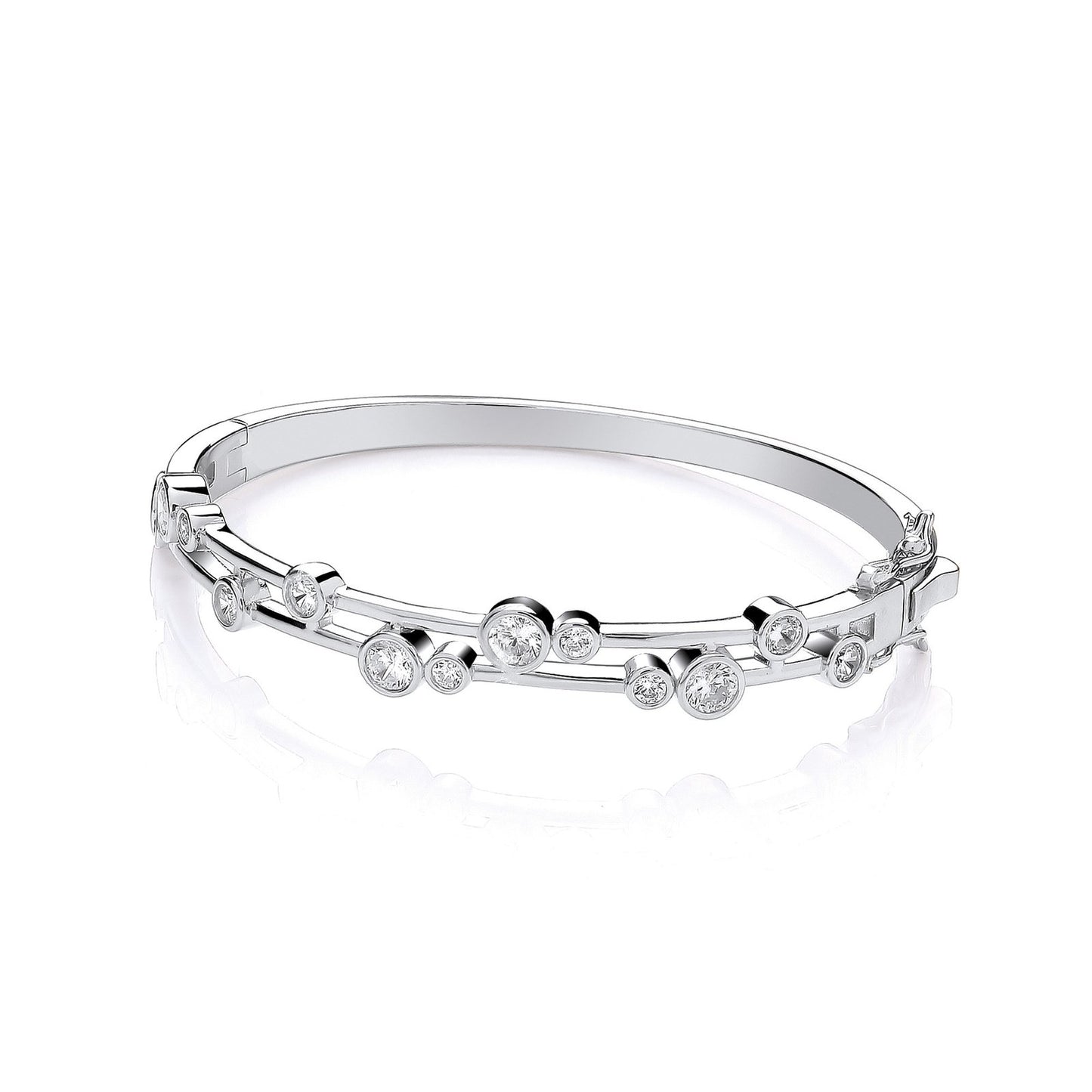 Timeless Rubover Set Cubic Zirconias Ladies J-jaz Bangle