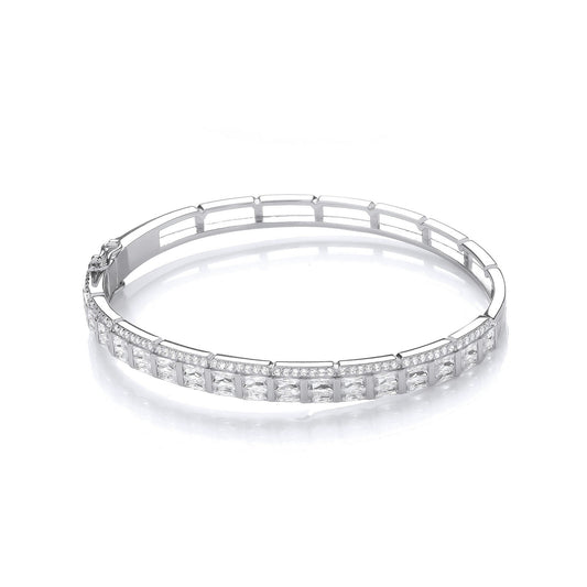 Baguette & Round Cubic Zirconias Ladies J-jaz Bangle