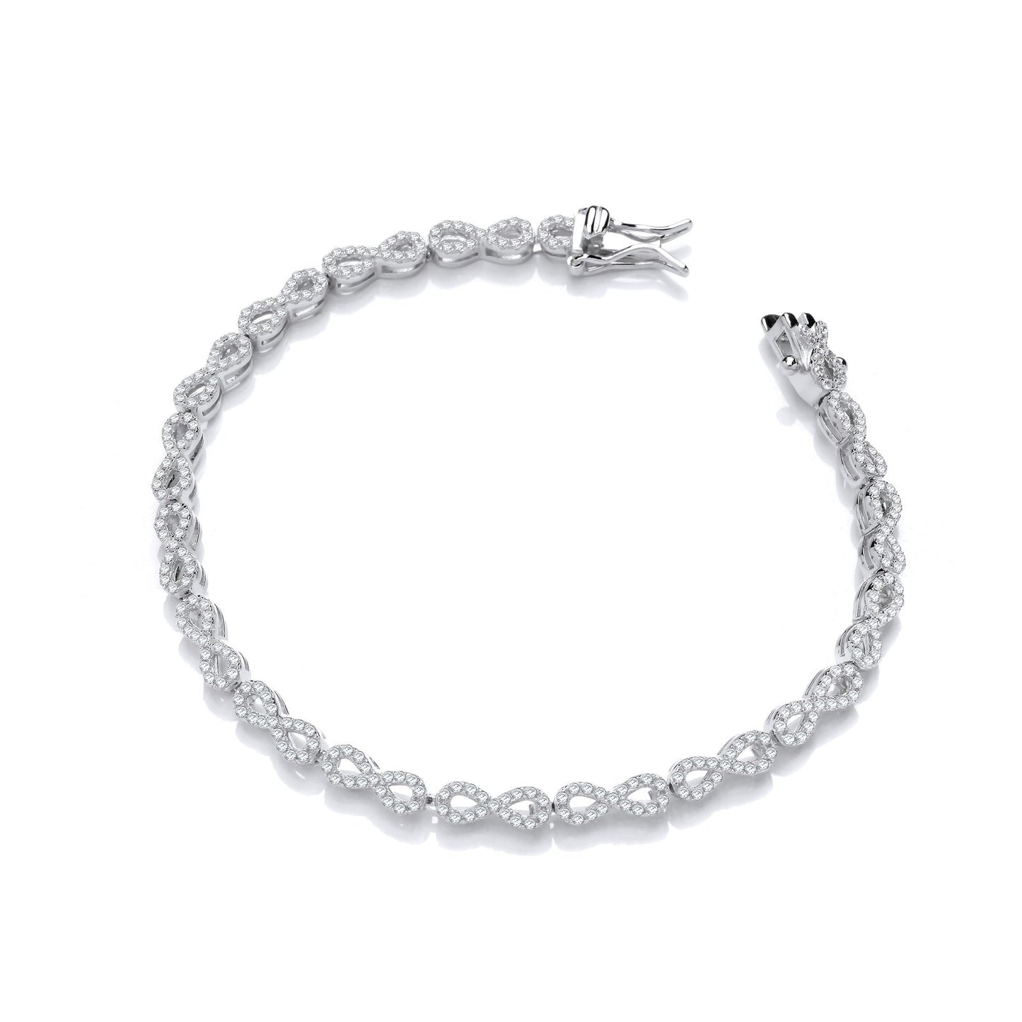 Infinity Tennis Silver Cubic Zirconia Bracelet