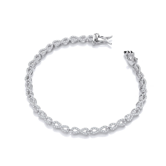 Infinity Tennis Silver Cubic Zirconia Bracelet