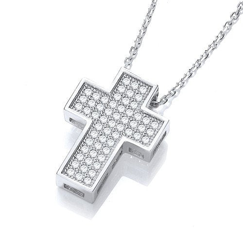 Micro Pave' Cross With Chain