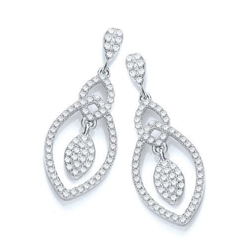 Micro Pave' Teardrop Fancy Earrings