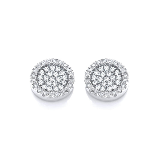Micro Pave' Round Cubic Zirconia Stud Earrings