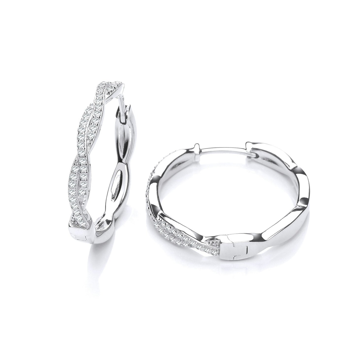 Entwined Hoop Cubic Zirconia Earrings