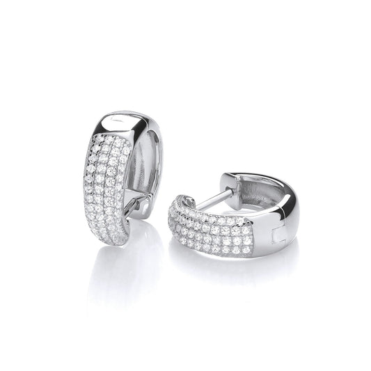 Micro Pave' Small Hoop With Cubic Zirconias