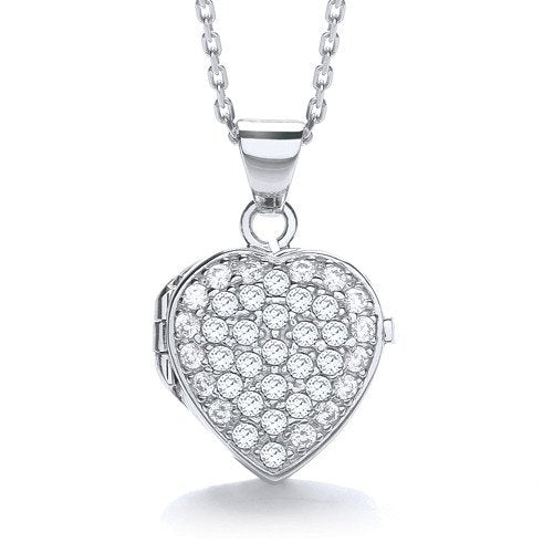 Heart Shape All Cubic Zirconia's On Front Locket