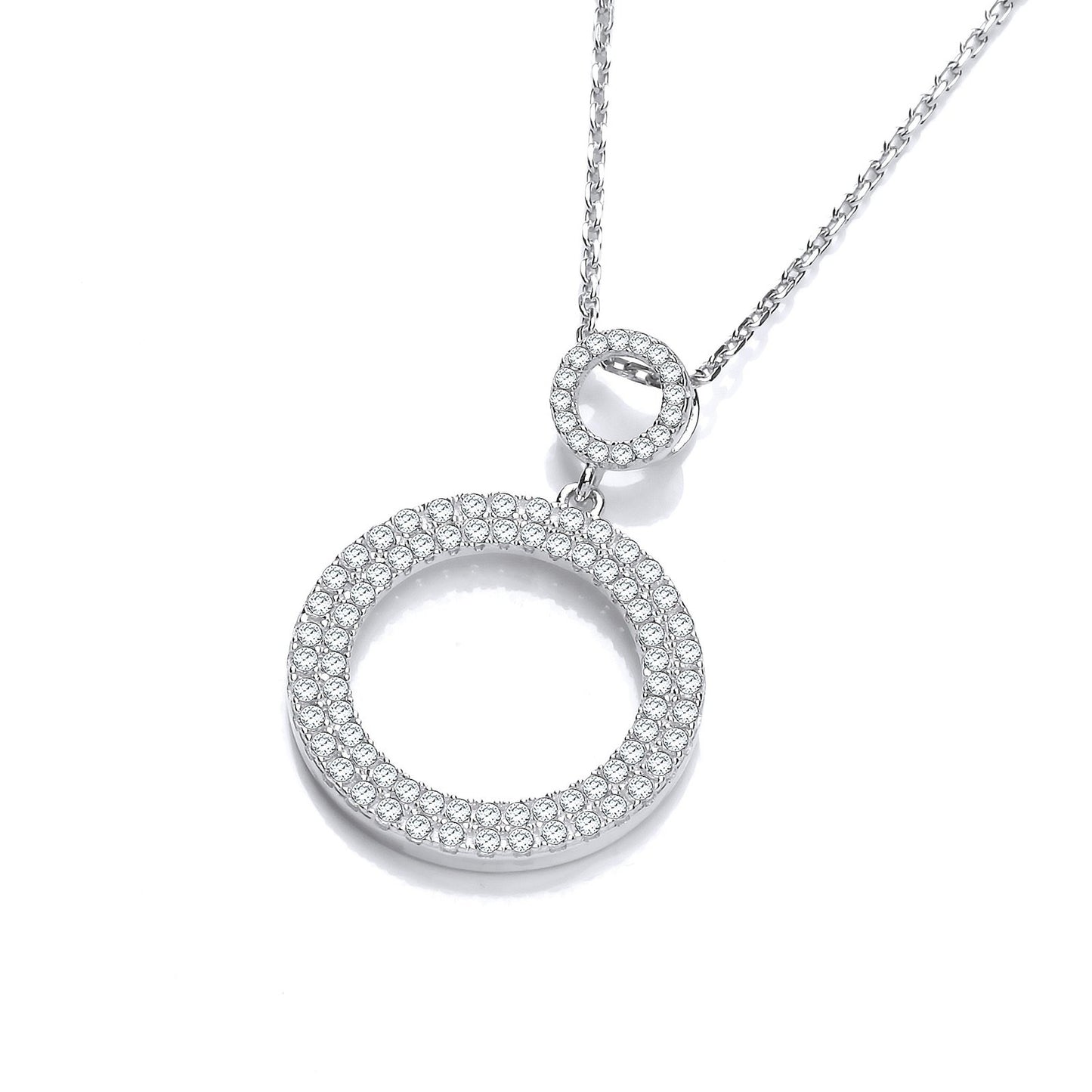 Circle Of Life Pave' Set Cubic Zirconia Pendant With 18" Chain
