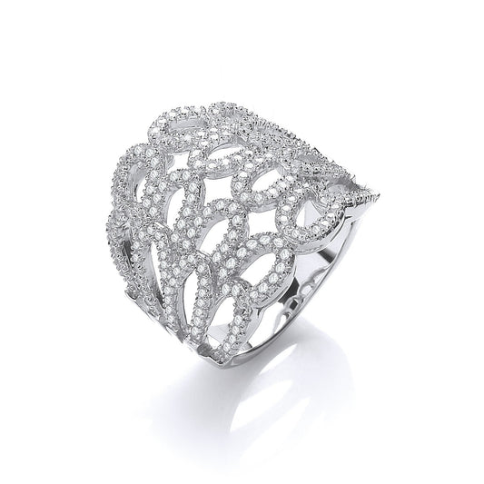 Micro Pave' Cubic Zirconia Fancy Ring