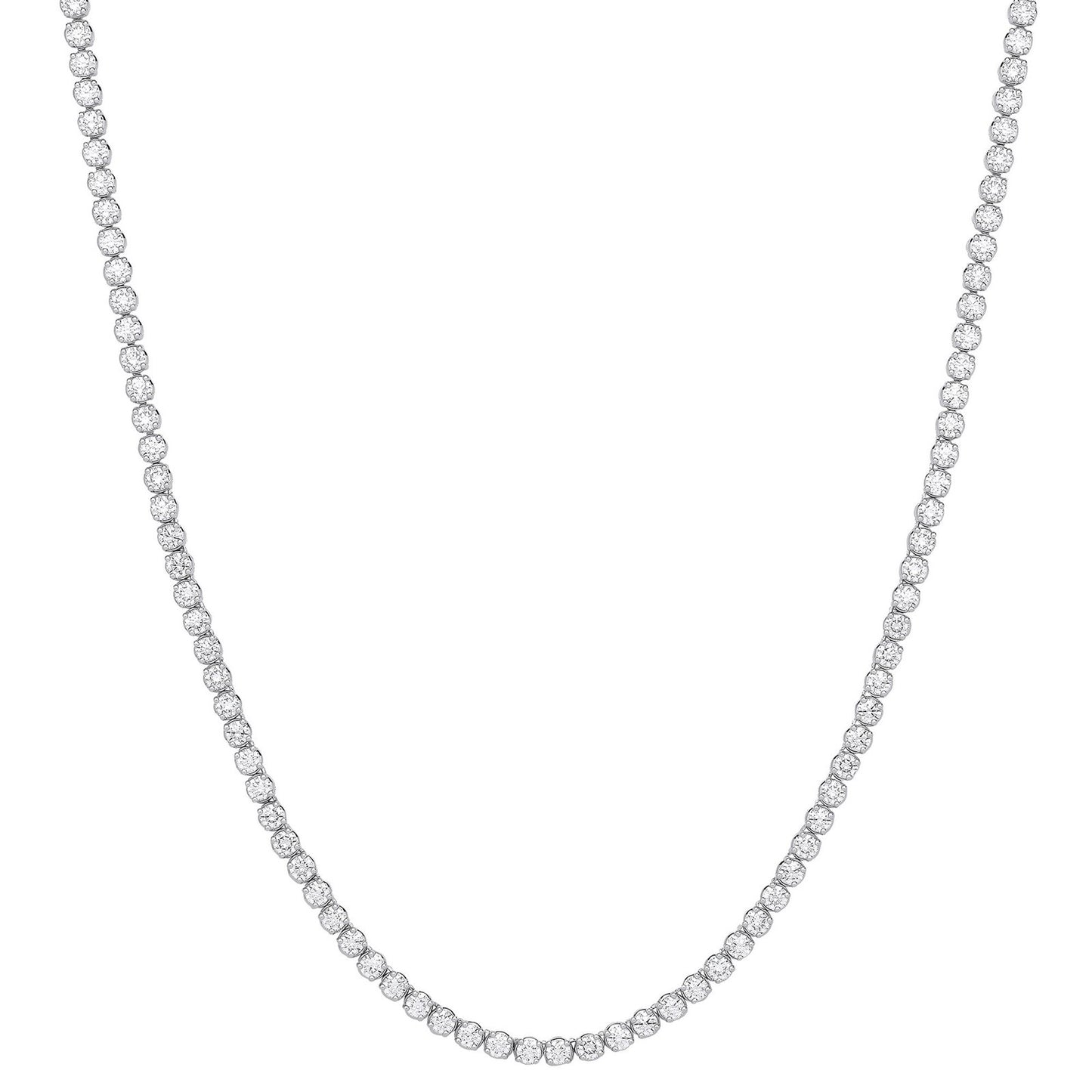 9ct White Gold 20.00ctw Lab Grown Diamond Tennis Necklace Igi Certified