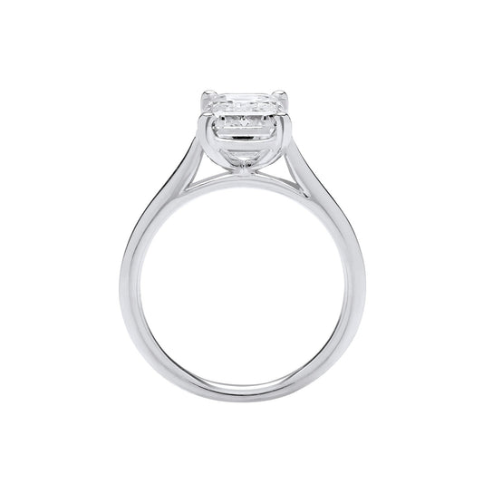 18ct White Gold 3.00ctw Emerald Cut Lab Grown Diamond Ring Igi Certified