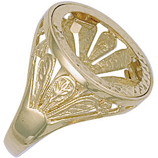 Yellow Gold (full) Fancy Sides Sovereign Ring