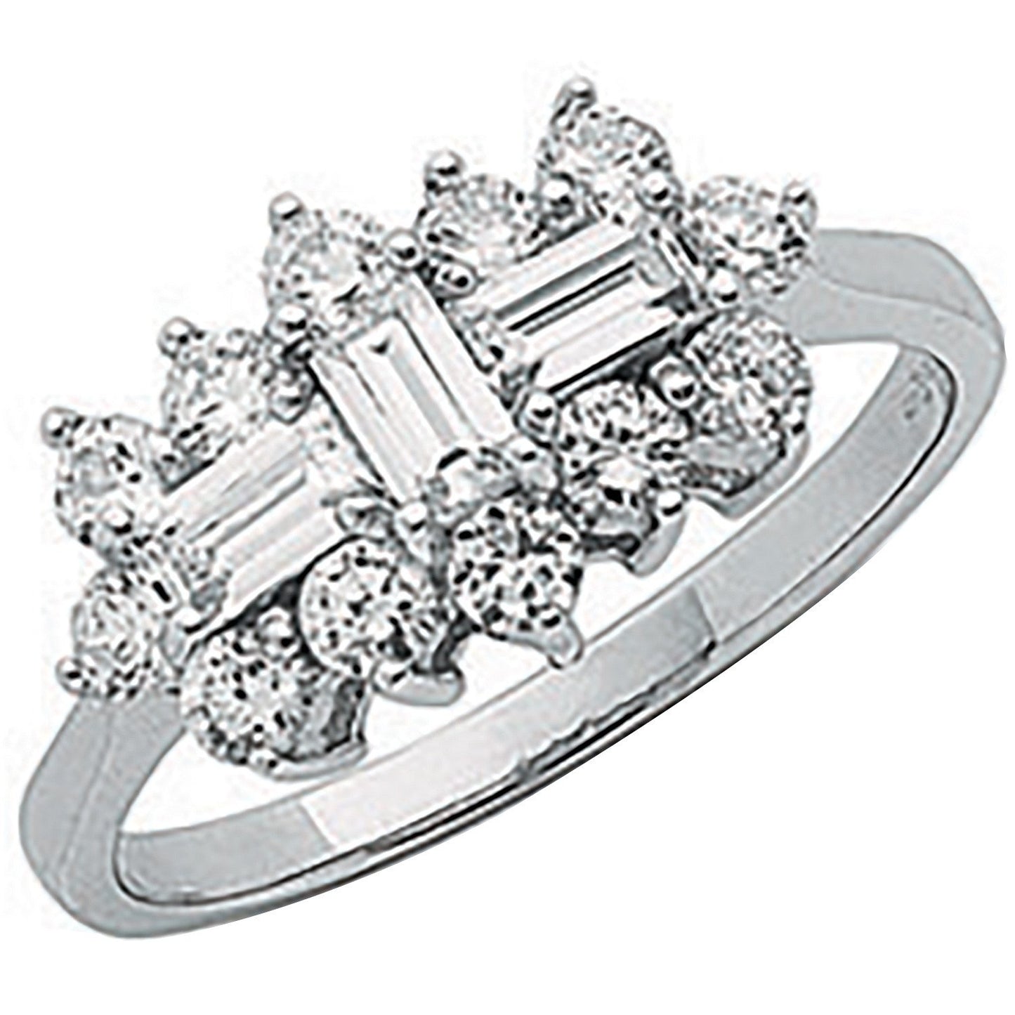 White Gold Cubic Zirconia Boat Ring