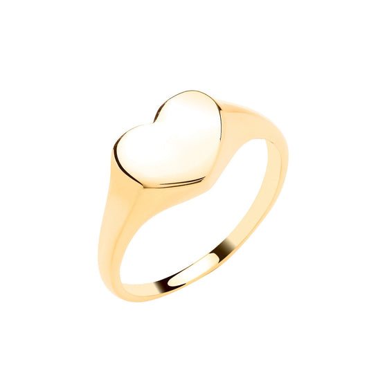 Yellow Gold Heart Signet Ring