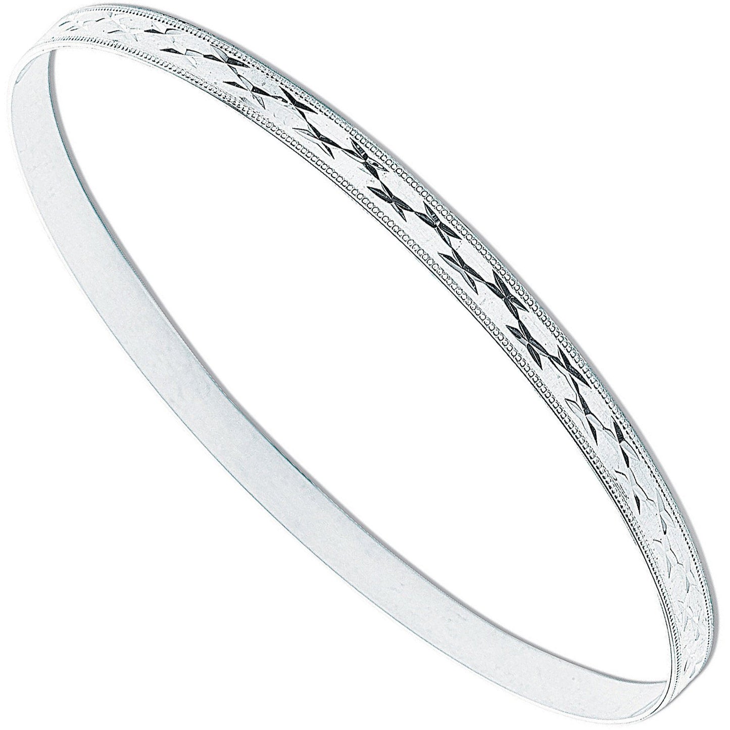 Silver 4mm D/c Slave Bangle