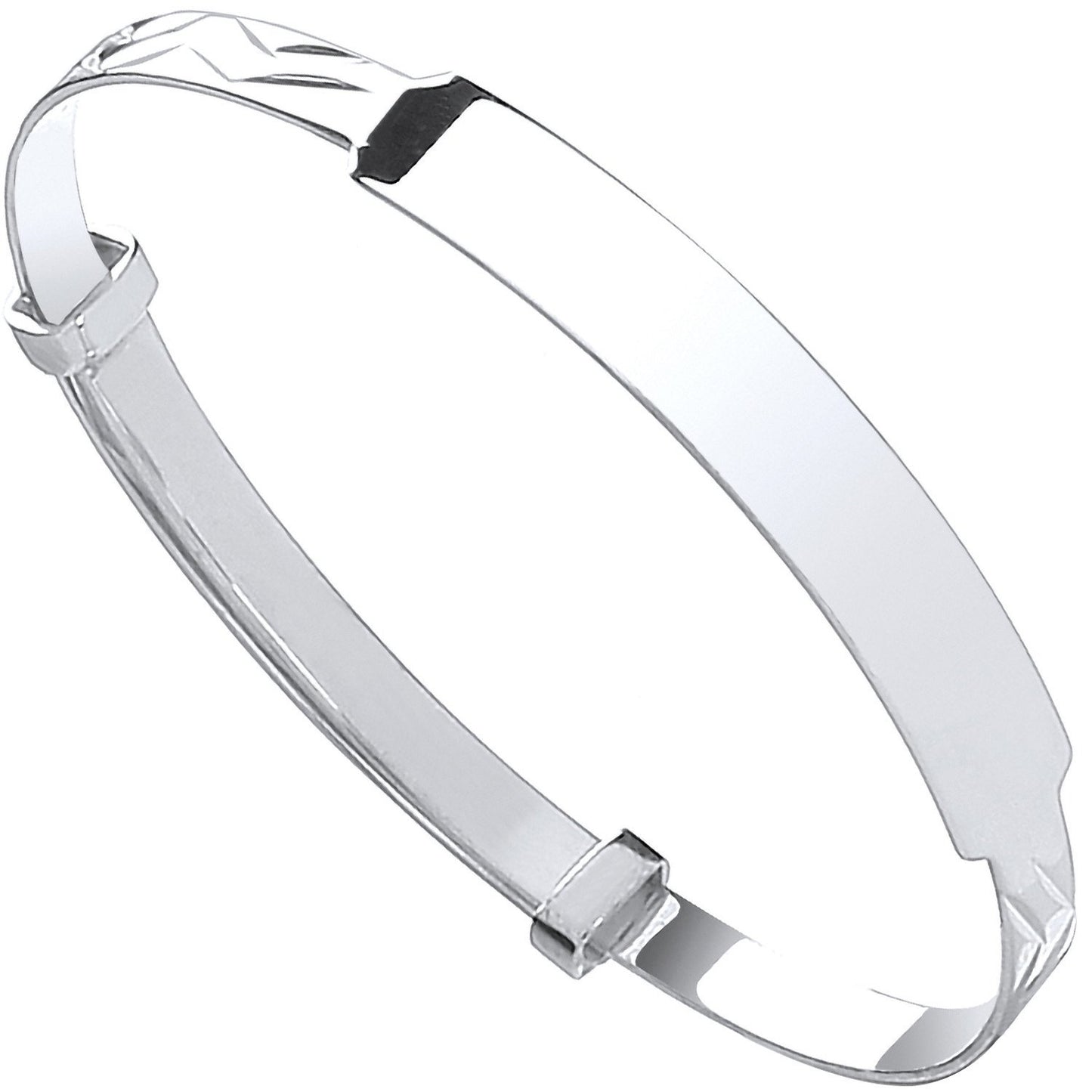 Silver Baby Expandable Id Bangle