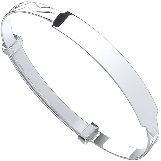 Silver Baby Expandable Id Bangle