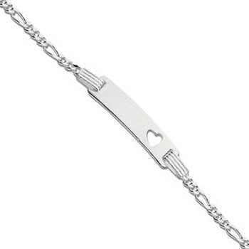 Silver Heart Id Baby 6" Bracelet