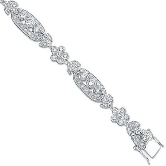 Silver Fancy Cubic Zirconia Bracelet