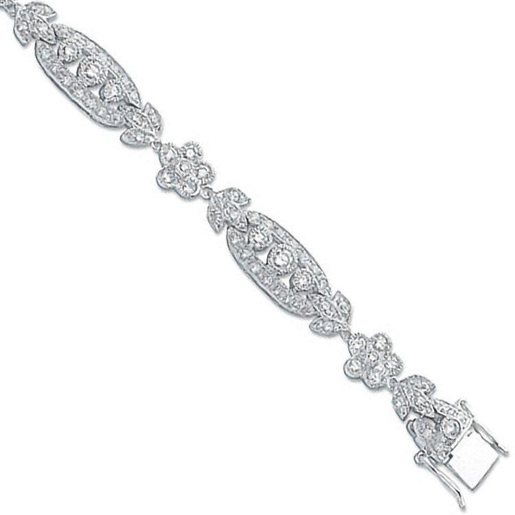 Silver Fancy Cubic Zirconia Bracelet